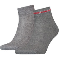 2er Pack TOMMY HILFIGER Stripe Quarter Socken Herren 002 - mid grey melange 43-46