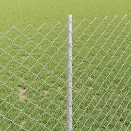 vidaXL Zaun mit Pfosten 1 x 10 m Silber/Stahl