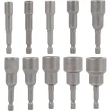 10-teiliges Schlagschrauber-bit-set 6–19 Mm, Magnetisches Sechskant-steckschlüssel-set, Magnetisches Bohrer-bit-set, Sechskant-steckschlüssel-set 1/4 Zoll Für Schnellwechselfutter