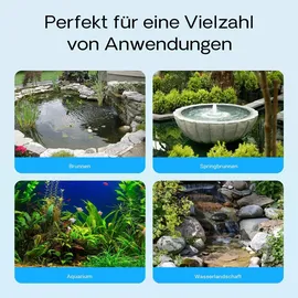 Wiltec CHJ-500-10 ECO Teichpumpe 500 l/h / 7 W, energiesparende Filterpumpe, Bachlaufpumpe für Koiteiche, Umwälzpumpe, Gartenteichpumpe