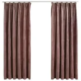 vidaXL Verdunkelungsvorhänge Haken 2 Stk. Samt Antik-Rosa 140x175cm