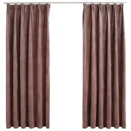 vidaXL Verdunkelungsvorhänge Haken 2 Stk. Samt Antik-Rosa 140x175cm
