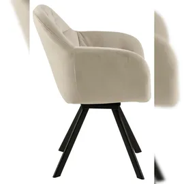 Actona Lola Esszimmerstuhl mit Armlehne Stahl/Stoff -