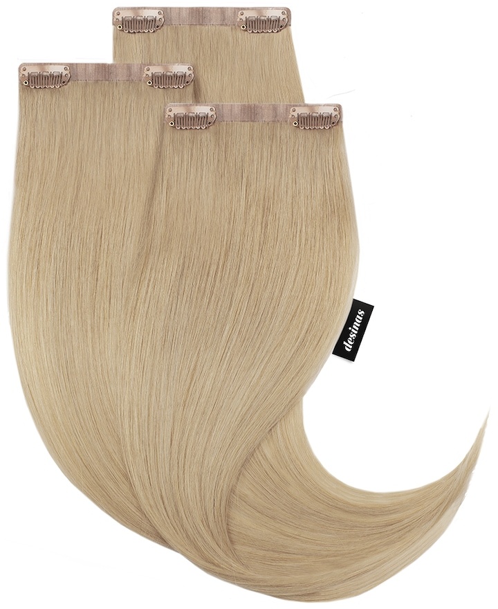 Desinas Echthaar Extensions dunkelblond Haarextensions