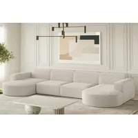 Fun Möbel Wohnlandschaft U-form Sofa Palma Xl In Stoff Ascot Beige