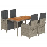 vidaXL Garten-Essgruppe 5-tlg. Grau