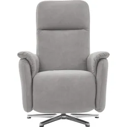 Relaxsessel CALIZZA INTERIORS "Olivin", silber (32 silber), B:73cm H:110cm T:90cm, Microfaser 100% Polyester, Sessel, inklusiver stufenloser Kopfteilverstellung und mit Verstellung