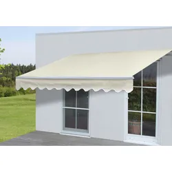 Mendler Alu-Markise T792, Gelenkarmmarkise Sonnenschutz 5x3m ~ Acryl Creme