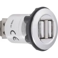 TRU Components USB-07 USB-Doppeleinbaubuchse 2.0 Buchse, Einbau 2 x
