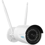 Reolink WLAN Kamera Outdoor, 2,4GHz/5GHz WLAN CCTV IP Kamera Aussen mit Person/Auto/Tiererkennung, Wetterfest, Nachtsicht, Bewegungsmelder, SD-Kartenslot, Zeitraffer, Außenkamera RLC-510WA