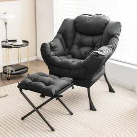 Costway Relaxsessel mit Hocker Polyester 0 x 0 x 0 cm Grau