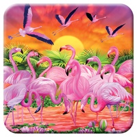 3D LiveLife Kork Matte - Flamingo Lingo von Deluxebase. Linsenförmige-3D-Kork Safari Untersetzer. rutschfeste Getränkematte mit Originalkunstwerk lizenziert vom bekannt Künstler Michael Searle