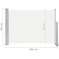 vidaXL Ausziehbare Seitenmarkise 80 x 300 cm creme