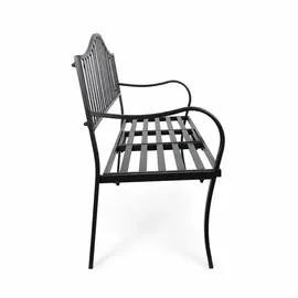 Lemodo Gartenbank 147 x 49 x 96 cm Schwarz