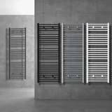 luxebath Badheizkörper Sahara 500x1200 mm Schwarz matt gerade mit Seitenanschluss, Handtuchwärmer Handtuchtrockner Handtuchheizkörper Handtuchheizung Handtuchheizer Badezimmer Heizung