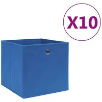 VidaXL Aufbewahrungsboxen 10 Stk. Vliesstoff 28x28x28 cm Blau