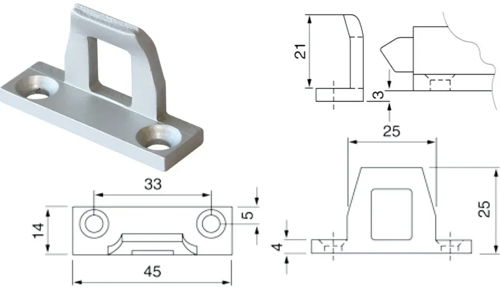 Aluminium-Verschluß 3,0 mm Auflage Typ 915