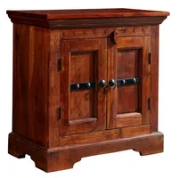 Massivmoebel24 Kommode Akazie 65x36x65 Farbe:Dunkelbraun lackiert Größe:65x36x65 cm (BxTxH)