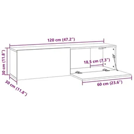 vidaXL TV-Schrank Weiß 120x30x30 cm Holzwerkstoff