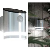 Lunartec Solar-LED-Wandleuchte aus Edelstahl mit Bewegungssensor, 50 lm, IP44