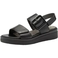 TAMARIS Comfort Damen Sandalen flach aus Leder mit Schnalle,