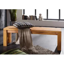 MASSIVMOEBEL24.DE Sitzbank Holzbank Braun 140 x 35 x 45 cm