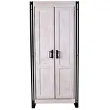 dynamic24 Garderobenschrank White Panama Mango Flurschrank Flur Diele Schrank Hochschrank