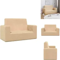 Kindersofa 2-Sitzer Creme Weich Plüsch - Kindersofa - Kindersofas - Minisofa - Minicouch