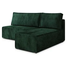 masseno Eckcouch Polyester mit Schlaffunktion L-Form 2-Sitzer Grün