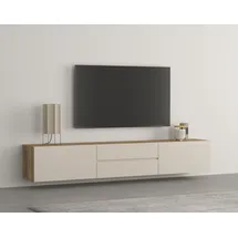 OTTO home Criss Lowboard 200 cm Beige 35,5 cm Eiche/Melamin/Metall