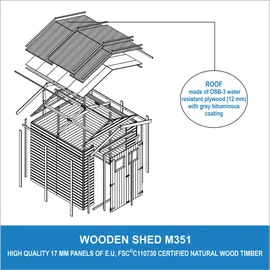 TIMBELA Gartenschuppen M351 1,99 x 1,99 m Beige