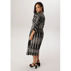 aniston plus Jerseykleid Midi Schwarz/Weiß 48