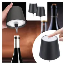 ideoon lights Akku Flaschenlampe Schwarz 2 St.