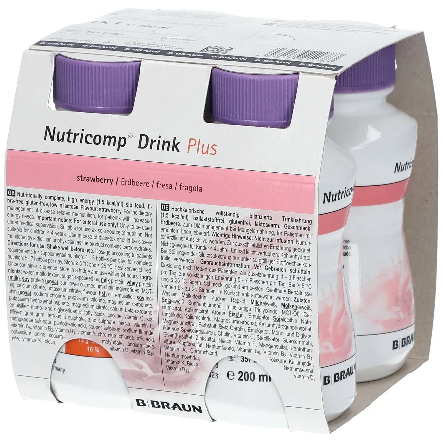 Nutricomp® Drink Plus Erdbeere Getränk 4 St