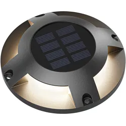 ledscom.de LED Solar-Bodenleuchte {system} für außen, {schutzart}, {material}, rund, {durchmesser} mm Ø, warmweiß