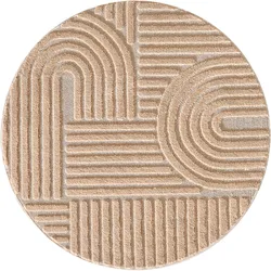 Teppich AYYILDIZ TEPPICHE "ART 1121", rosa, H:8mm Ø:120cm, Polypropylen, Teppiche, 3D Hoch-Tief-Effekt, weicher Hochflor, pflegeleicht