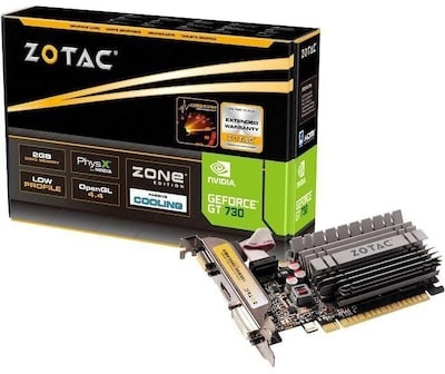 ZOTAC GeForce GT 730 Zone Edition 2GB DDR3 Grafikkarte LP DVI/HDMI/VGA