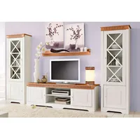 OTTO home Home "Lisa", (Set 3-St) bestehend aus zwei Vitrinen und einem Lowboard, massives Kiefernholz