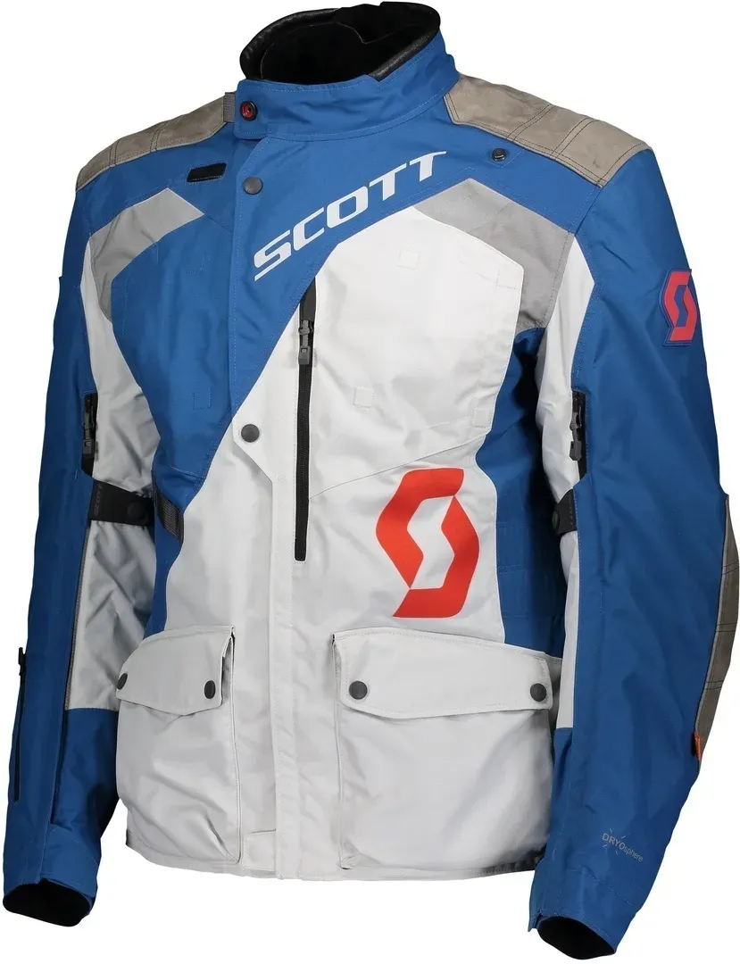 Scott Dualraid Dryo Motorrad Textiljacke, grau-blau, Größe S für Männer