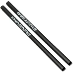 #IAMPLASTICFREE 300 Stück Nachhaltige Trinkhalme 2.0 7x160mm schwarz – Strohhalme, hitzeresistent, wiederverwendbar, biologisch abbaubar