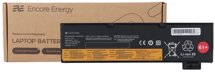 Encore Energy Akku für Lenovo ThinkPad A475 P51S T25 T470 T570 48Wh 10.8V 4400mAh T570 01AV425