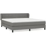 vidaXL Boxspringbett mit Matratze Dunkelgrau 180x200 cm Stoff