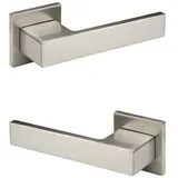 HEXIM Designer Türgarnitur, Zimmer Türgriff WC / Bad Aluminium matt in 4 Farben - Ricardo Borelli Q06: nickel matt, Türgriffe