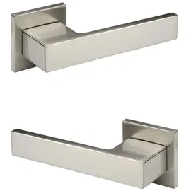 HEXIM Designer Türgarnitur, Zimmer Türgriff WC / Bad Aluminium matt in 4 Farben - Ricardo Borelli Q06: nickel matt, Türgriffe