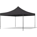 4x4 m Faltpavillon, PREMIUM Stahl 40mm, schwarz