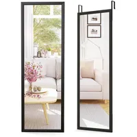 Costway Wandspiegel 107 x 37 cm Schwarz