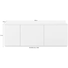 TemaHome Join TV-Lowboard 160 cm weiß/lackiert