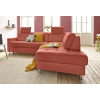 sit&more Ecksofa »Pablo L-Form«, wahlweise mit Bettfunktion und Bettkasten, orange