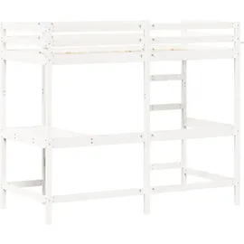 vidaXL Hochbett mit Schreibtisch 100 x 200 cm Kiefer massiv weiß