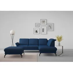 Ecksofa SIT & MORE "Fashion L-Form", blau, B:250cm H:84cm T:207cm, Sofas, wahlweise mit Kopfteilverstellung und Vorziehsitz, motorisch